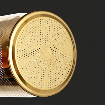 Glas Teekanne mit Filter und Stempel