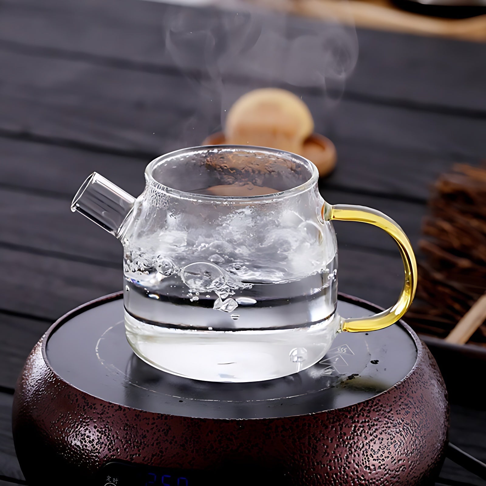 Glas Teekanne Mit Sieb Metall