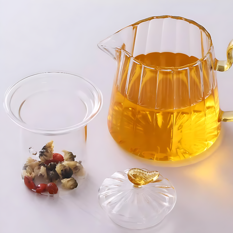 Glas Teekanne Mit Tasse