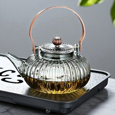 Glas Teekanne Teeblume