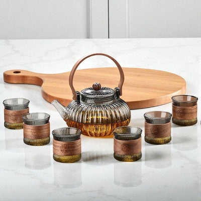 Glas Teekanne Teeblume