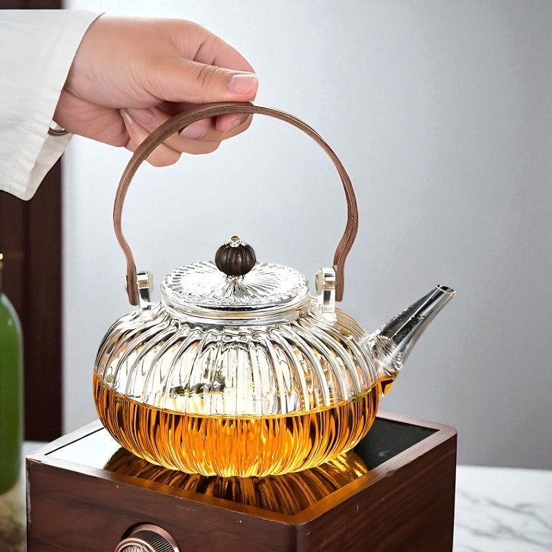 Glas Teekanne Teeblume