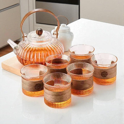 Glas Teekanne Teeblume