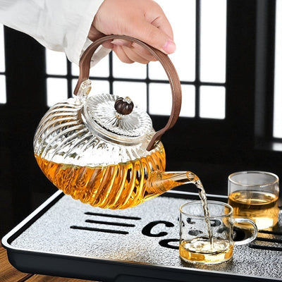 Glas Teekanne Teeblume