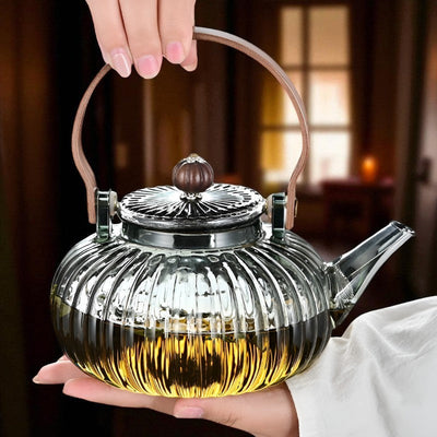 Glas Teekanne Teeblume