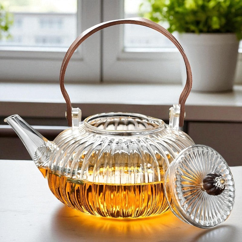 Glas Teekanne Teeblume