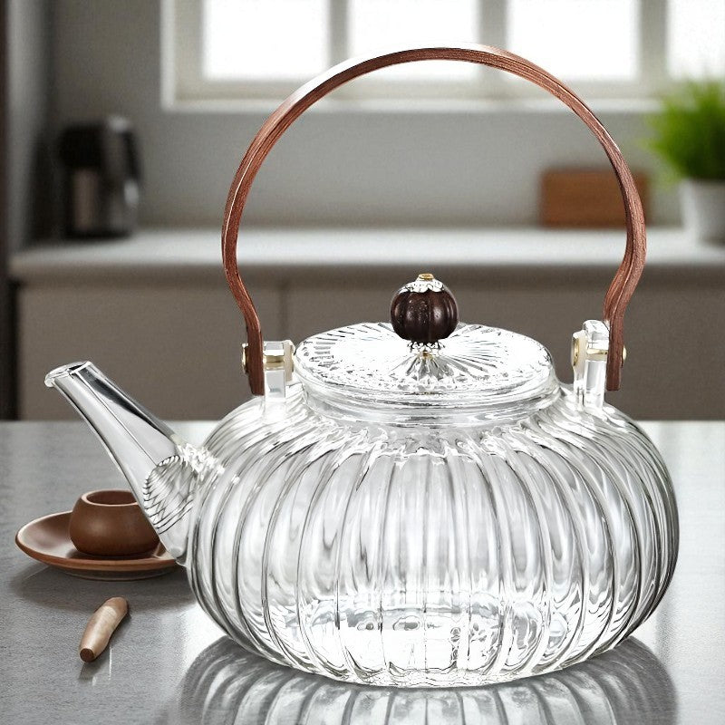 Glas Teekanne Teeblume