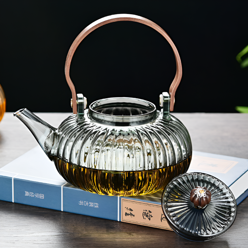 Glas Teekanne Teeblume