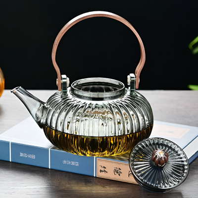 Glas Teekanne Teeblume