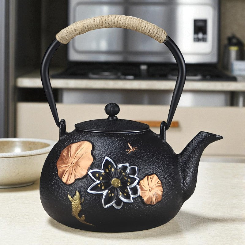 Gusseisen Teekanne Lotus