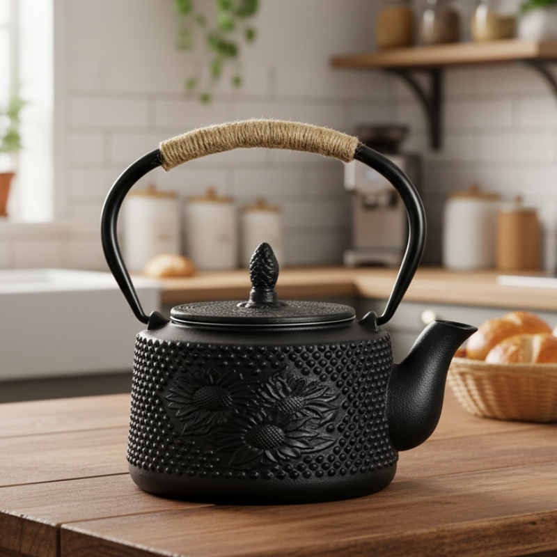 Gusseisen Teekanne mit Teefilter