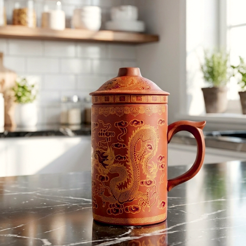 Handgefertigter Teebecher mit Sieb