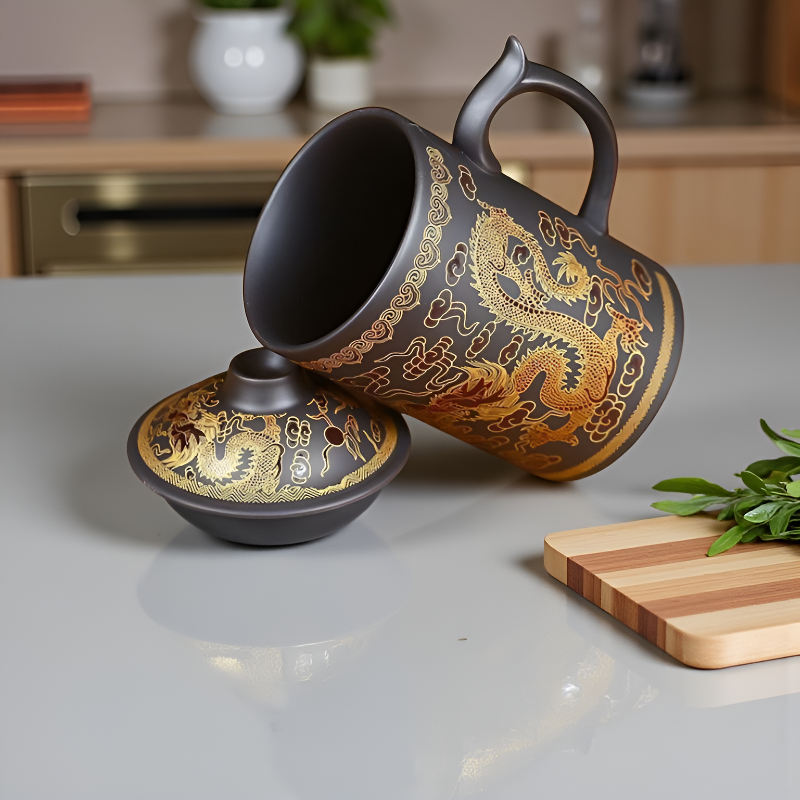 Handgefertigter Teebecher mit Sieb