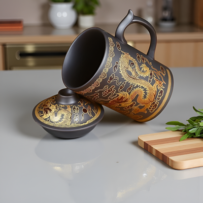 Handgefertigter Teebecher mit Sieb