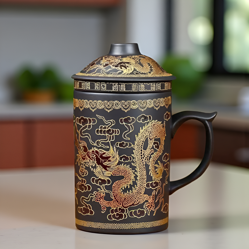 Handgefertigter Teebecher mit Sieb