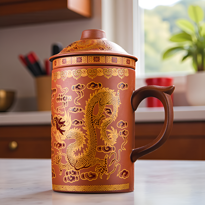 Handgefertigter Teebecher mit Sieb