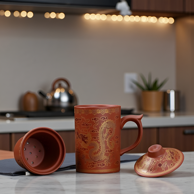 Handgefertigter Teebecher mit Sieb