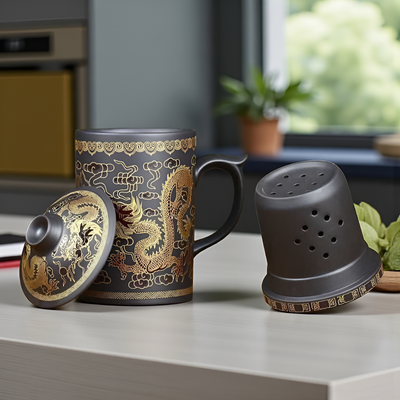 Handgefertigter Teebecher mit Sieb