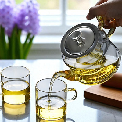 Individuelle Glas Teekanne