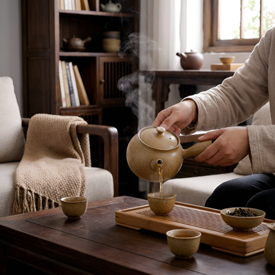 Japanische Steinzeug-Teekanne