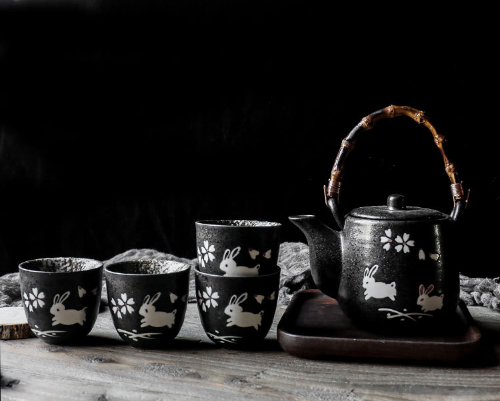 Japanische Teeservice Schwarz