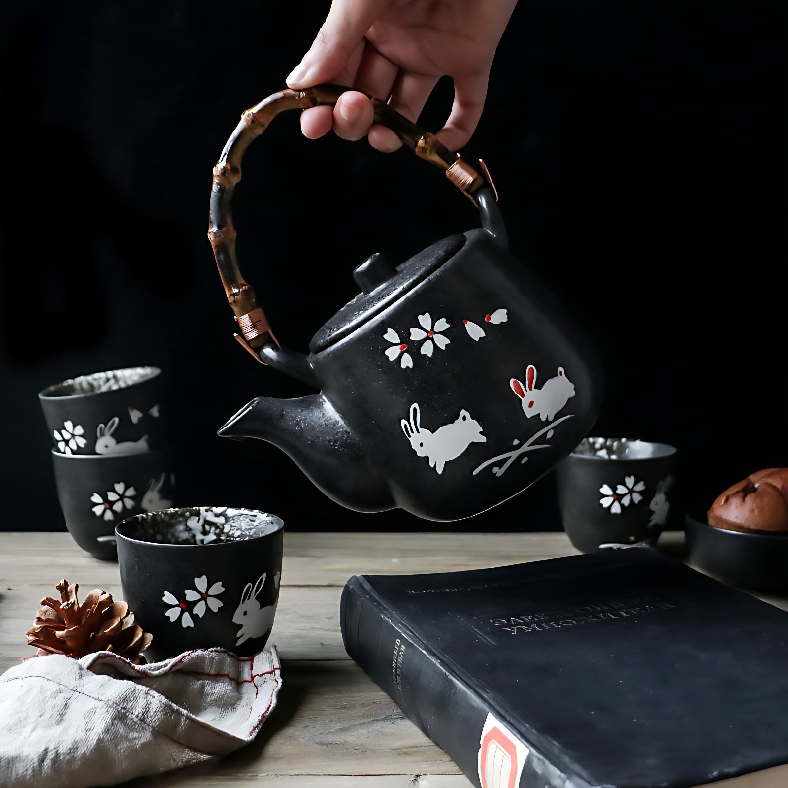 Japanische Teeservice Schwarz