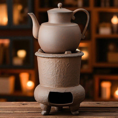 Japanische Terrakotta Teekanne