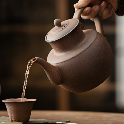Japanische Terrakotta Teekanne