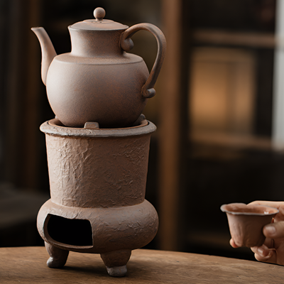 Japanische Terrakotta Teekanne