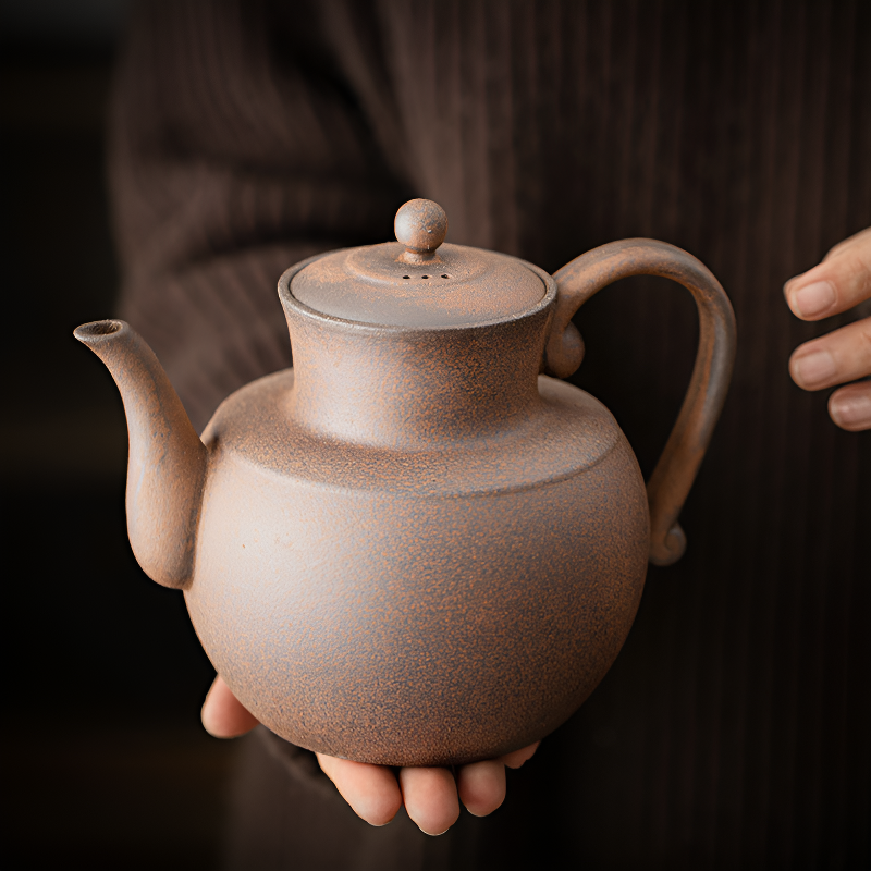 Japanische Terrakotta Teekanne