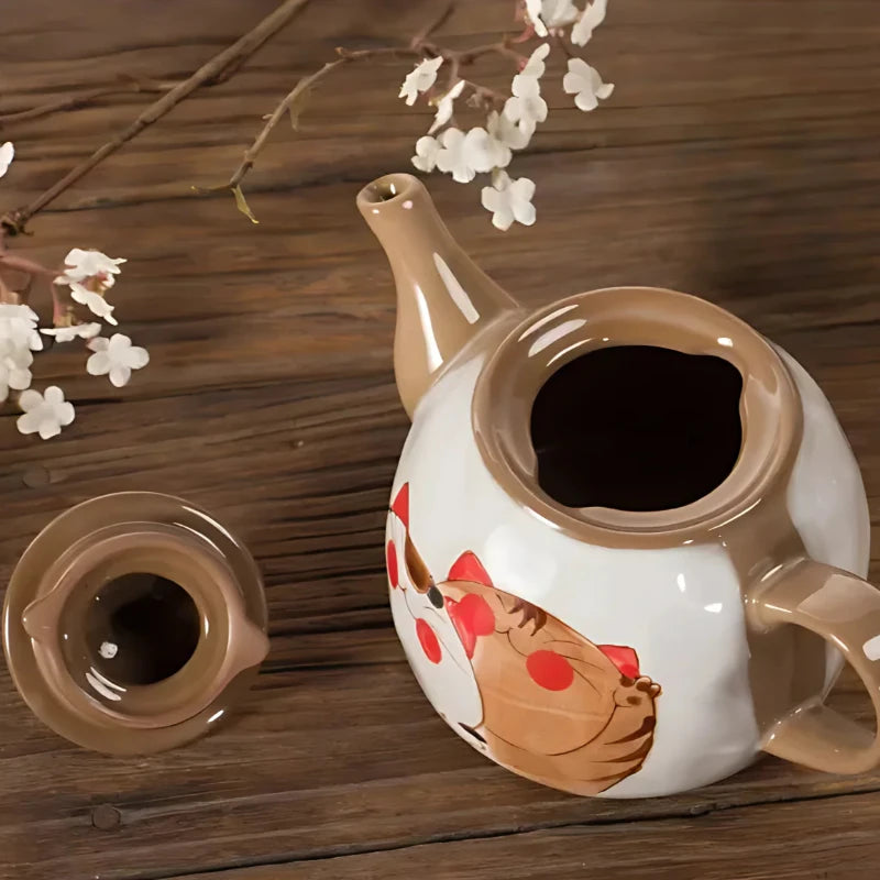 Katzen Teekanne Porzellan