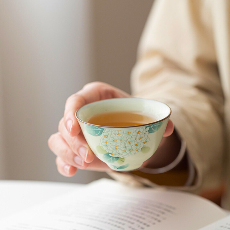 Keramik Teekanne Bambusstil