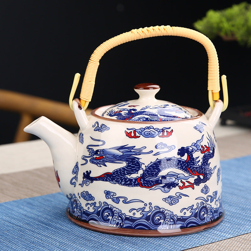 Keramik Teekanne Blau