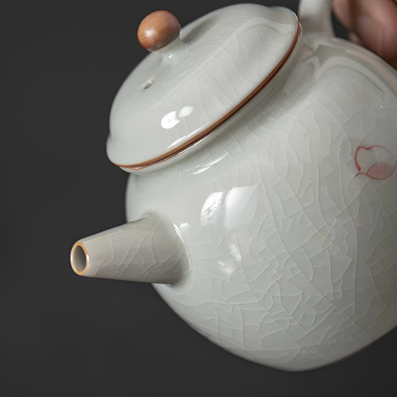 Keramik Teekanne Pflanzenstil