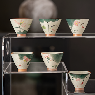 Keramik Teekanne Pflanzenstil