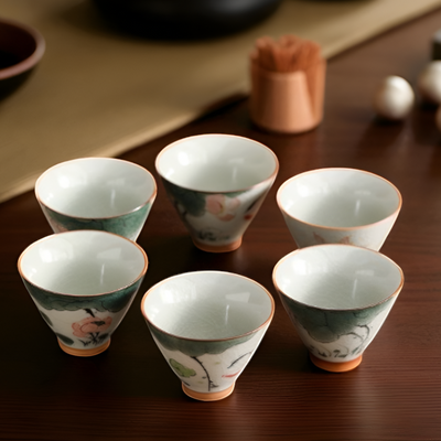 Keramik Teekanne Pflanzenstil