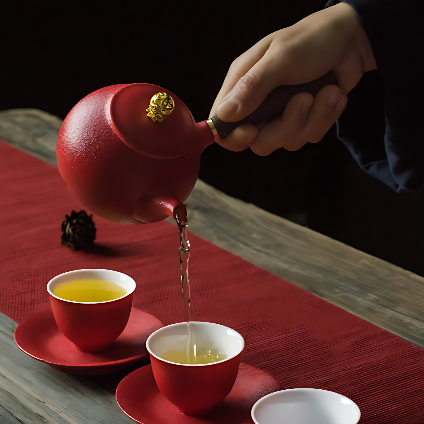 Keramik Teekanne Rot