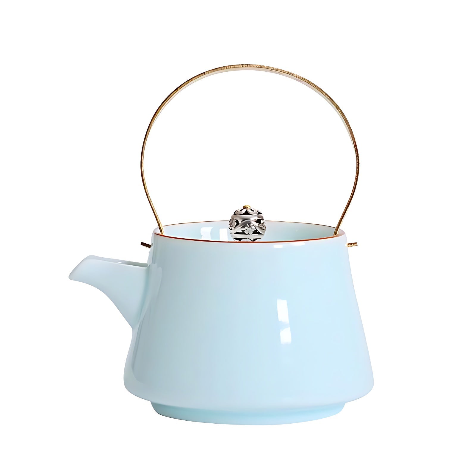 Keramik Wasserkocher Teekanne Blau