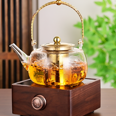 Klare Glas Teekanne