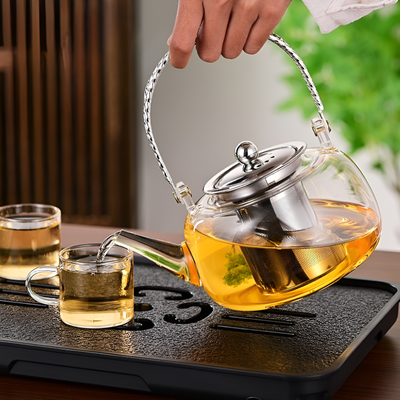 Klare Glas Teekanne
