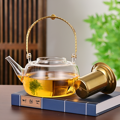 Klare Glas Teekanne