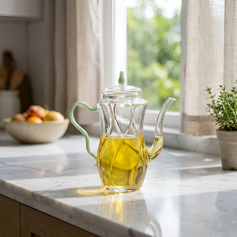 Kleine individuelle Glas-Teekanne