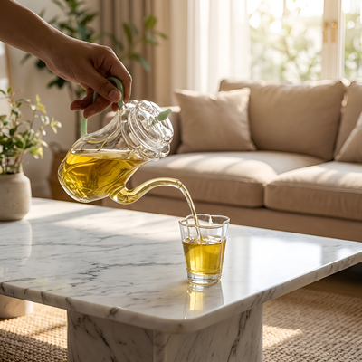 Kleine individuelle Glas-Teekanne