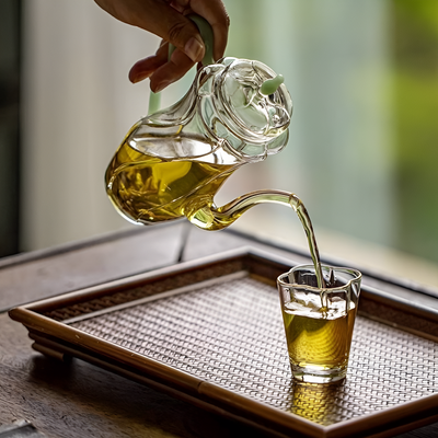 Kleine individuelle Glas-Teekanne