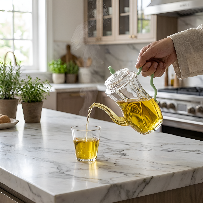 Kleine individuelle Glas-Teekanne