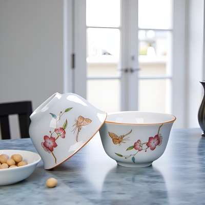 Kleine Keramik Teekanne rosa Muster