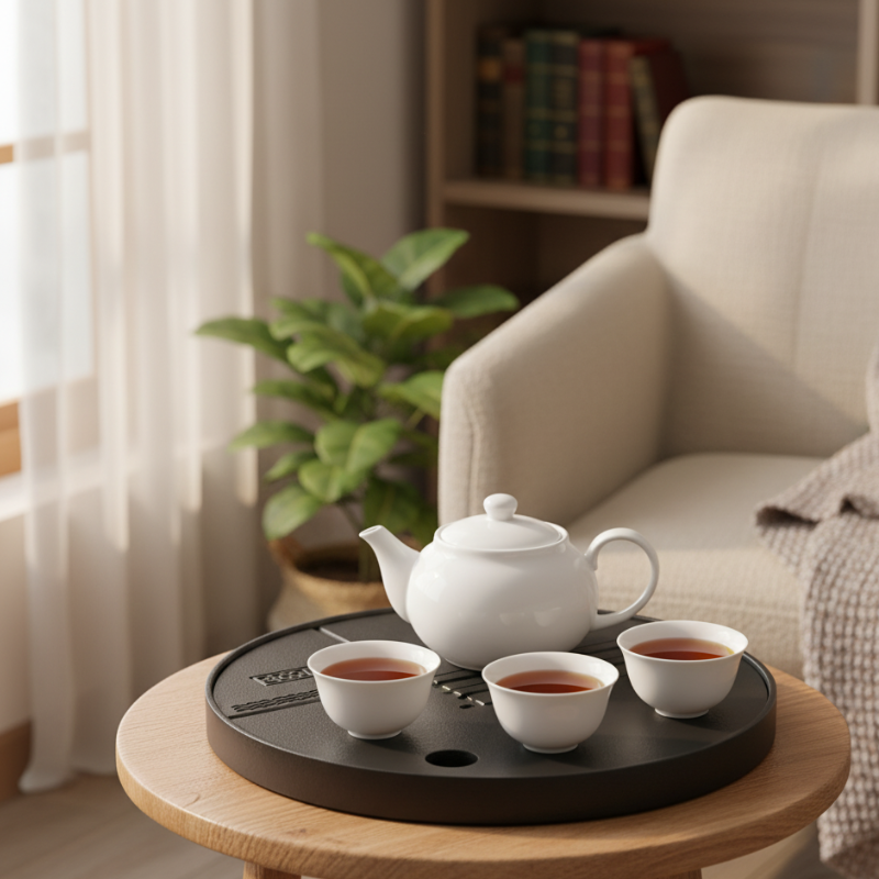 Kleine weiße Teekanne