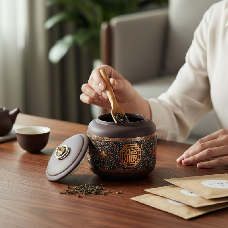 Minimalistische Teedose