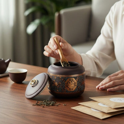 Minimalistische Teedose