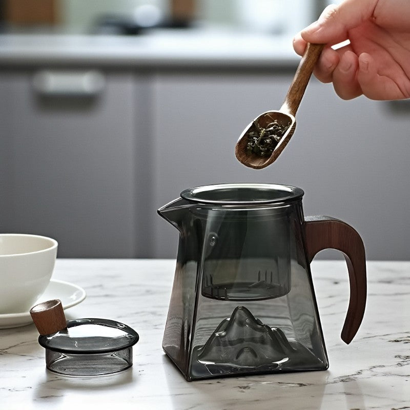 Quadratische Glas Teekanne